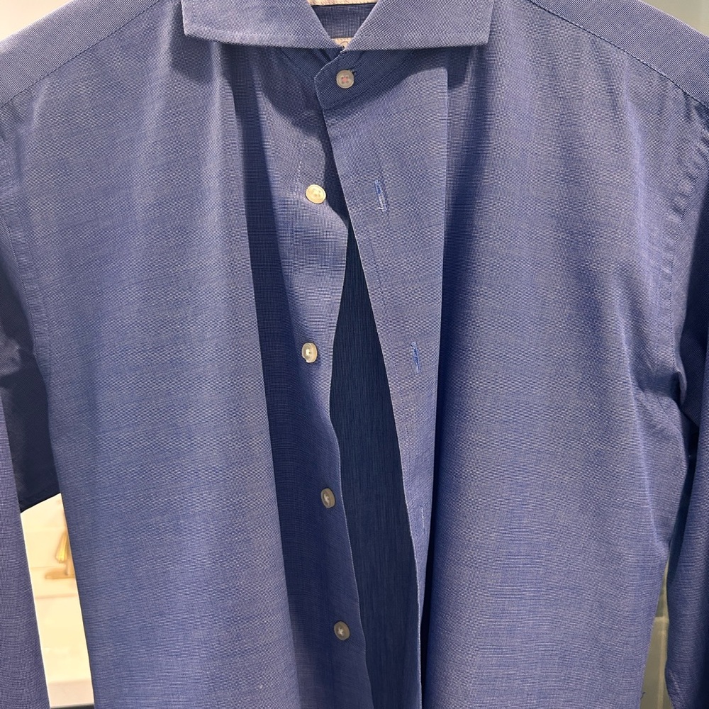Isaac Mizrahi Men's Blue Button Down Shirt